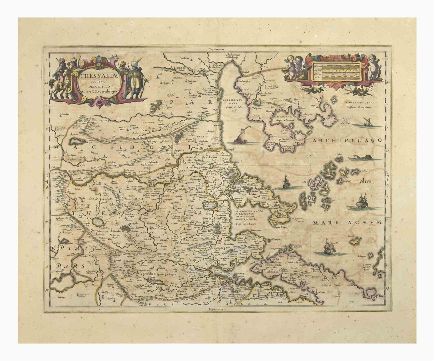 Johannes Janssonius, Thessalia Map, Etching, 1650s