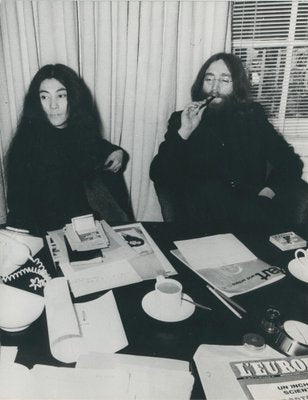 John Lennon and Yoko Ono, 1970s, Black and White Photograph-DYV-1310171