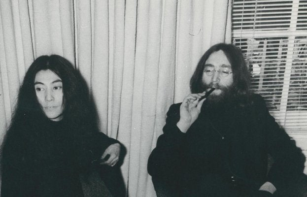 John Lennon and Yoko Ono, 1970s, Black and White Photograph-DYV-1310171