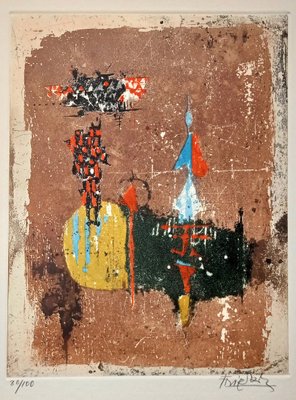 Johnny Friedlander, Rouge et Bleu, 1960s, Etching-NRC-1424551