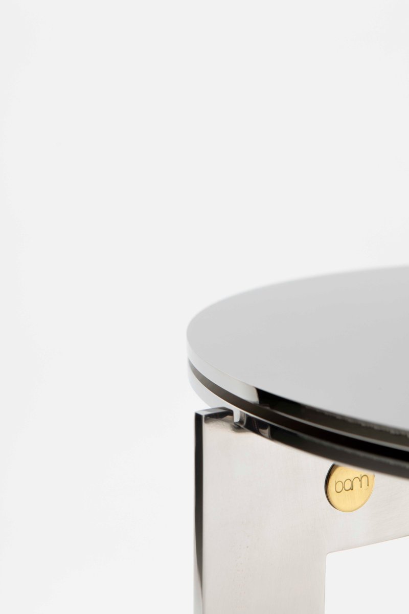 Joined Ro50.3 C Polished Stainless Steel Side Table by Barh