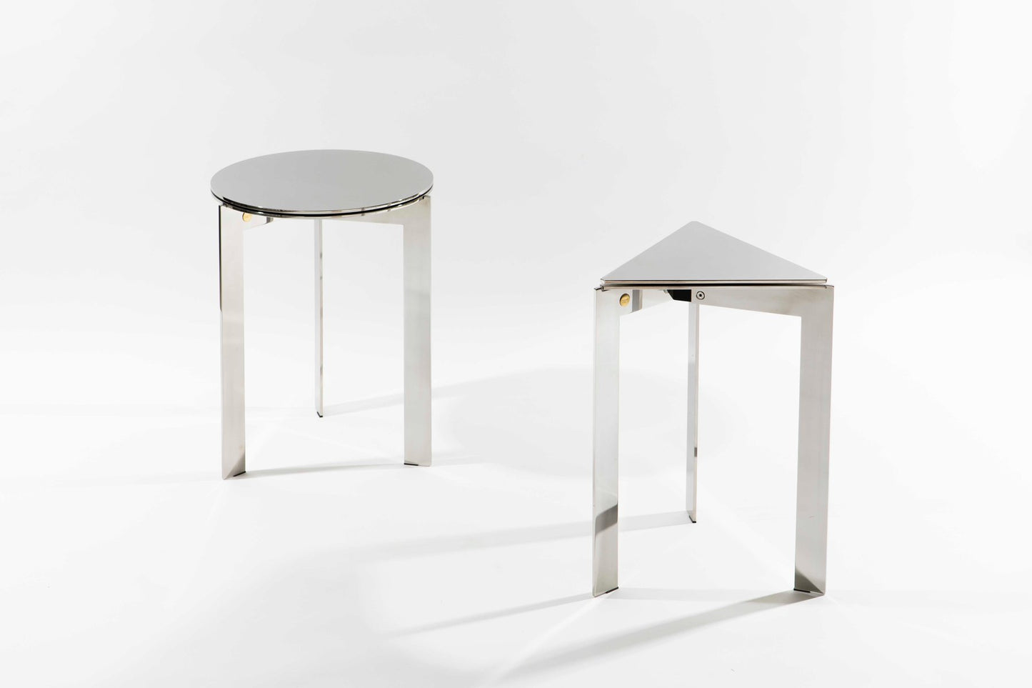 Joined Ro50.3 C Polished Stainless Steel Side Table by Barh