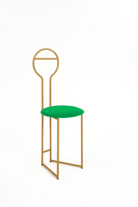 Joly IV Chairdrobe - High Back Gold Lacquered Metal Structure with Upholstered Seat in Italian Velvet