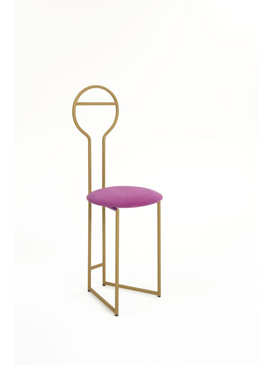 Joly IV Chairdrobe - High Back Gold Lacquered Metal Structure with Upholstered Seat in Italian Velvet