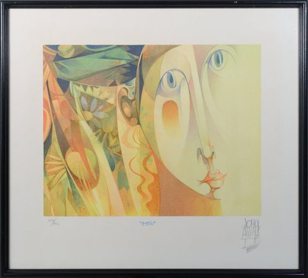 Jordi Alumà Masvidal, Female Portraits, Lithographs, Framed, Set of 3-AOI-2042666