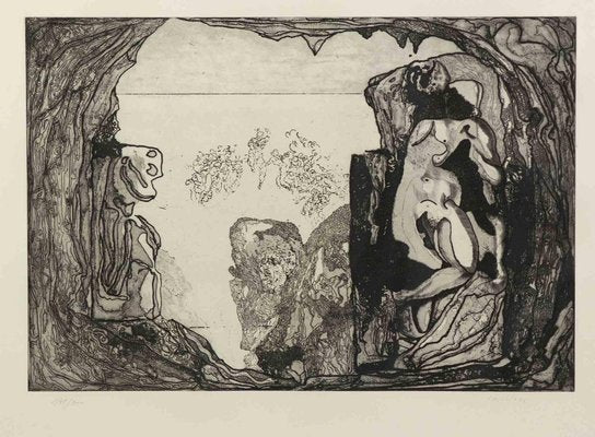 Jorge Castillo, Homage to Michelangelo, 1975, Original Etching-ZCI-987369