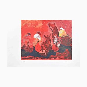 José Guevara, Bullfight in Red, Original Screen Print, 1989-ZCI-1283813