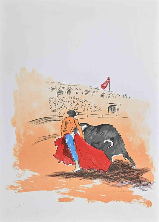 Josè Guevara, Bullfight, Original Lithograph, 1971