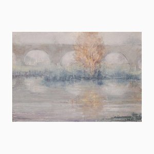 José Luis Sanz Magallon, Impressionist River Scene, 20th-Century, Oil on Canvas, Framed-AOI-1106689