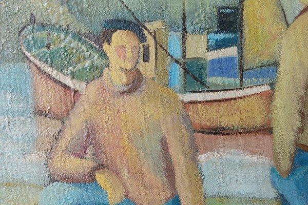 Jose Ramon Arostegui, Two Fishermen, 1970s, Oil on Canvas-AOI-1813077