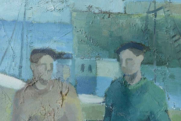 Jose Ramon Arostegui, Two Fishermen, 1970s, Oil on Canvas-AOI-1813078