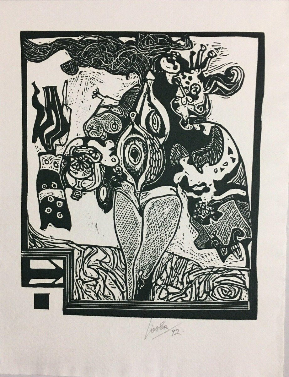 Josef, Liesler Composition, Woman, 1992, Woodcut