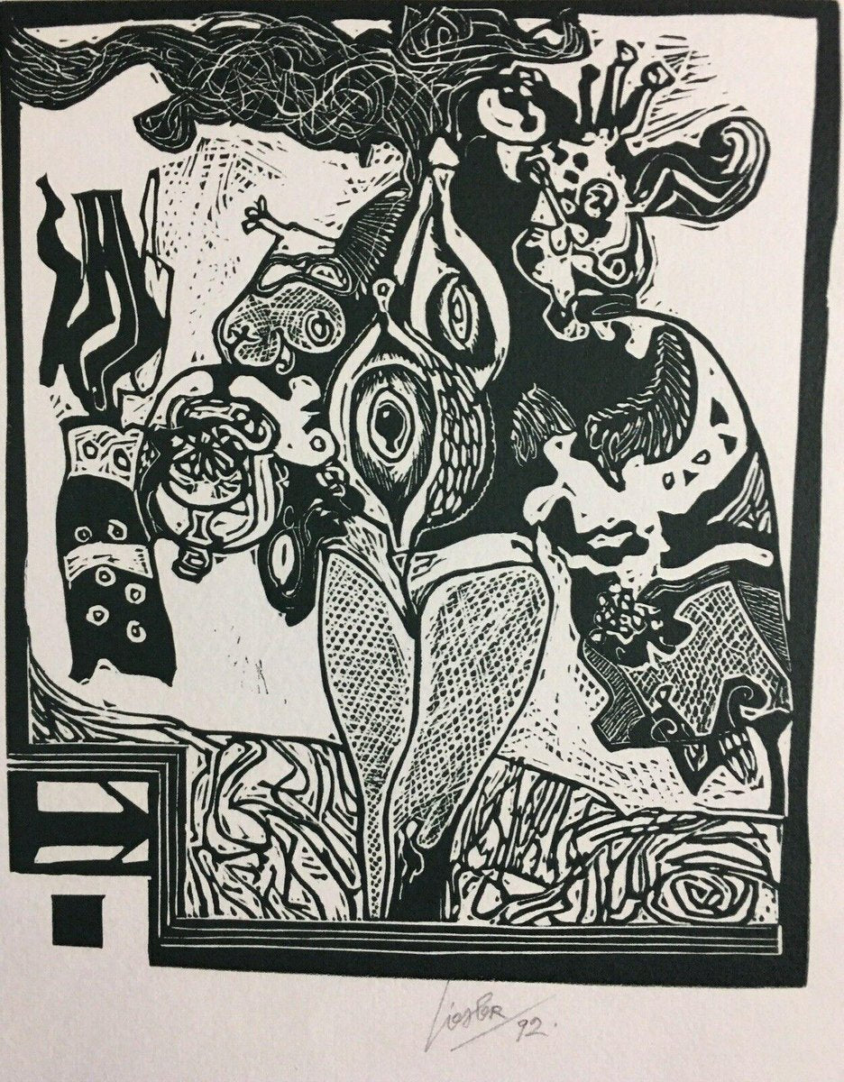 Josef, Liesler Composition, Woman, 1992, Woodcut