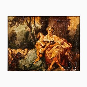 Josef Mariano Kitschker, Baroque Scene, 19th Century, Oil on Canvas, Framed-FLW-1401855