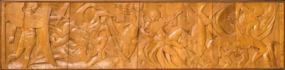 Josep Mundet and Joan Palet, 20th Century, Carved Wood Panel-AOI-1106787