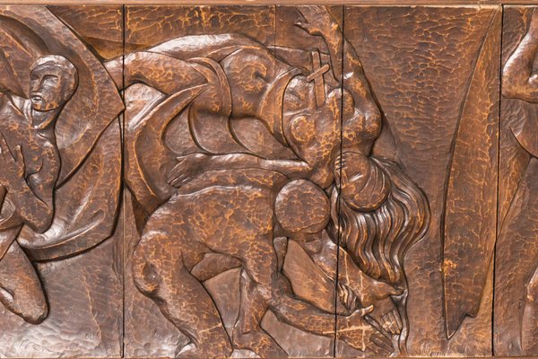 Josep Mundet and Joan Palet, Carved Panel, Metal & Wood-AOI-1109264