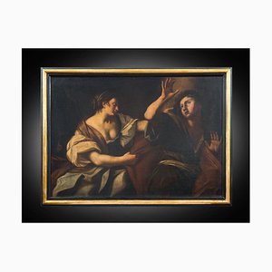 Joseph and the Wife of Potiphar, 17th Century, Oil on Canvas, Framed-KKK-1746724