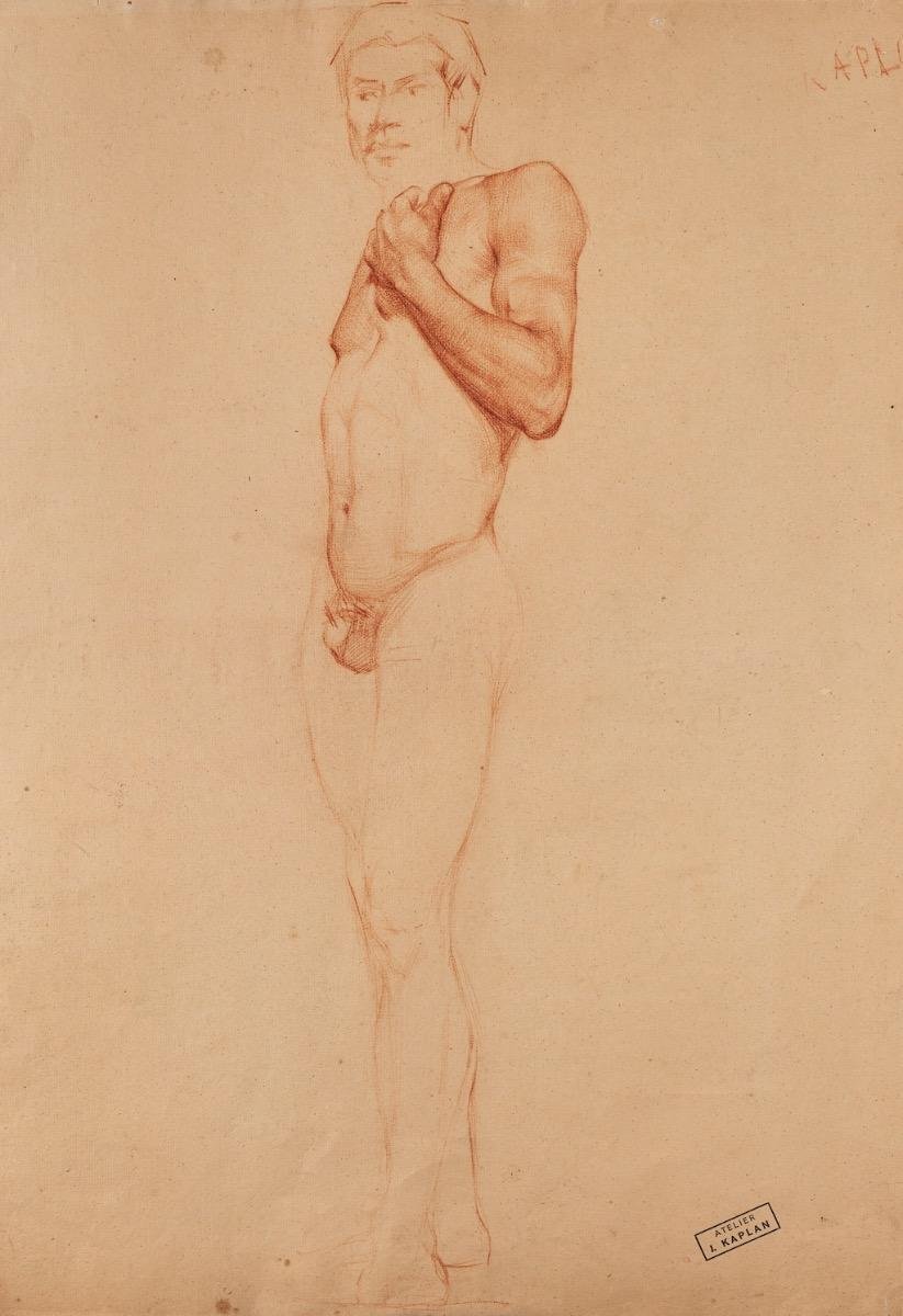 Joseph Kaplan, Nude, Sanguine on Paper, 1940s