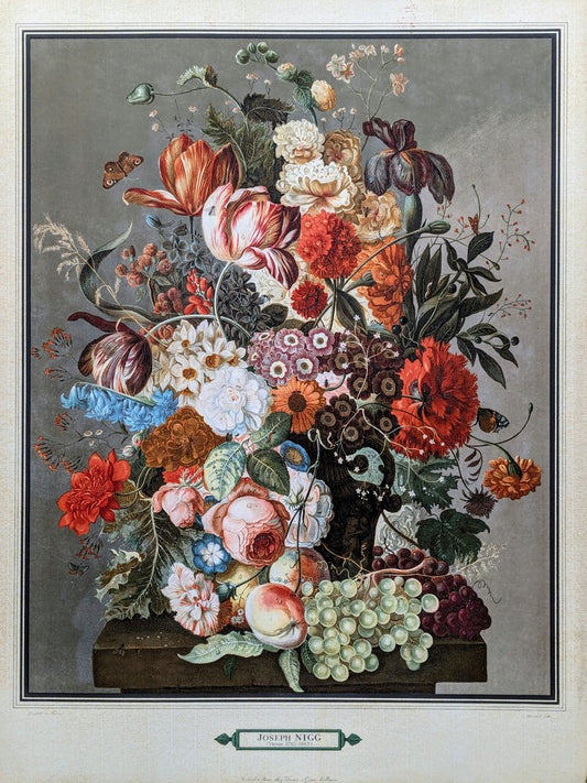 Joseph Nigg, Still Life with Flower and Fruits, Original Lithograph, 1943