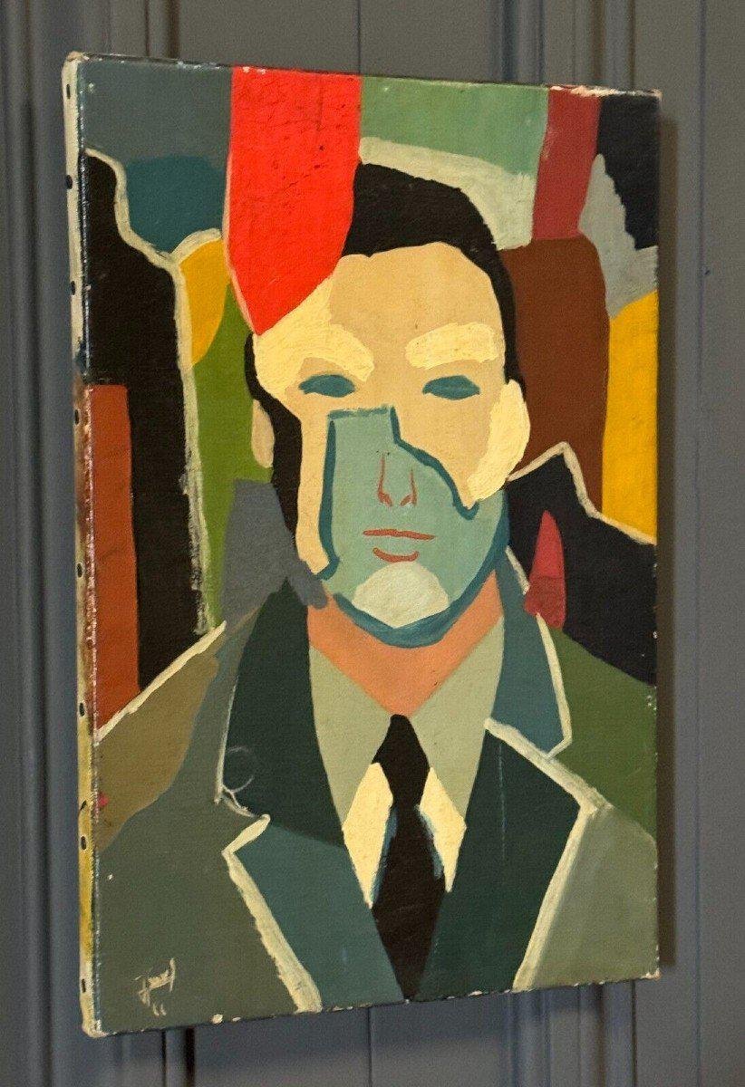 Jower, Modern Man with Tie Composition, 1966, Oil on Canvas