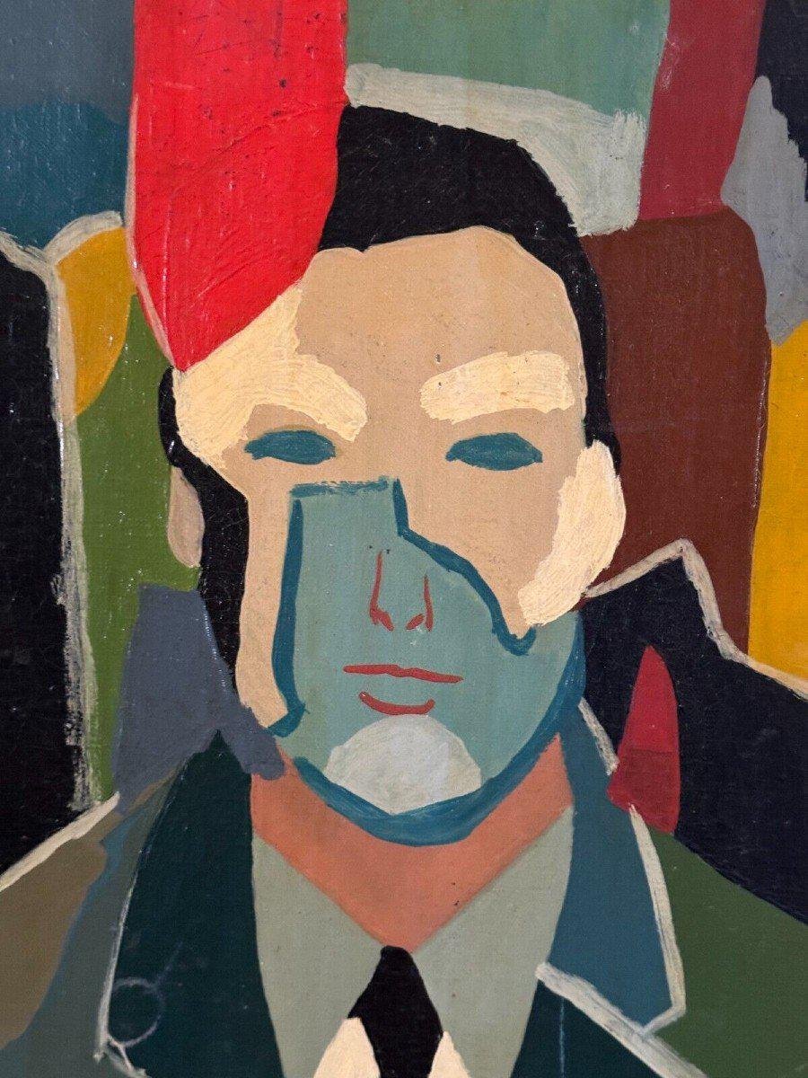 Jower, Modern Man with Tie Composition, 1966, Oil on Canvas