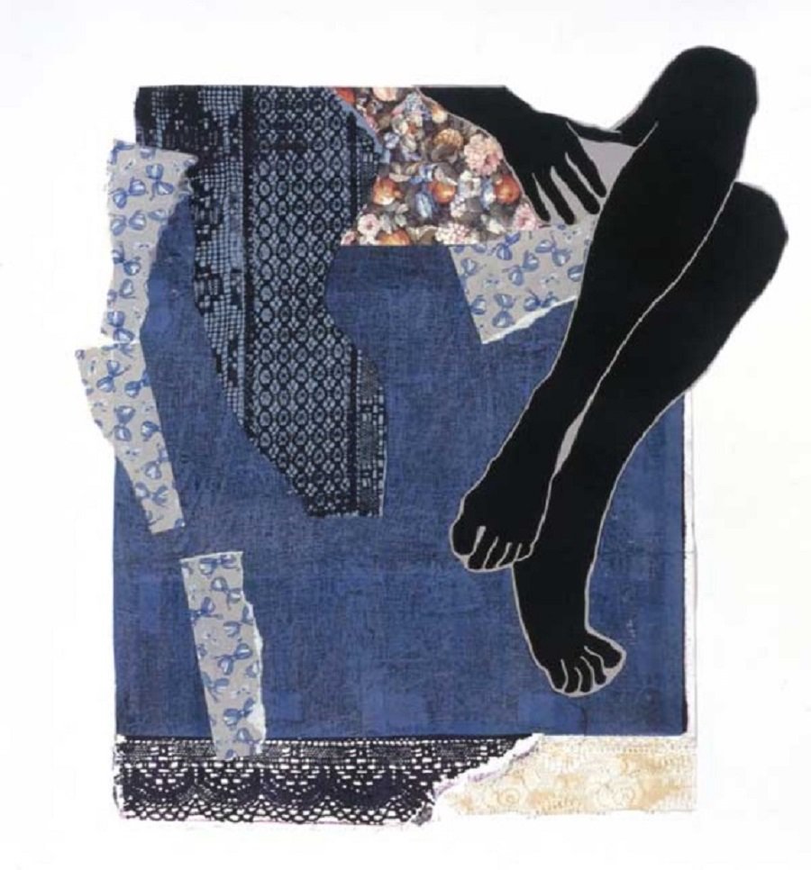 Jowita Wallner, Untitled, Linocut & Collage on Paper, 2004