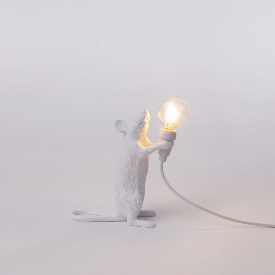 Resin Indoor Table Lamp Mouse Lamp Step by Seletti #White