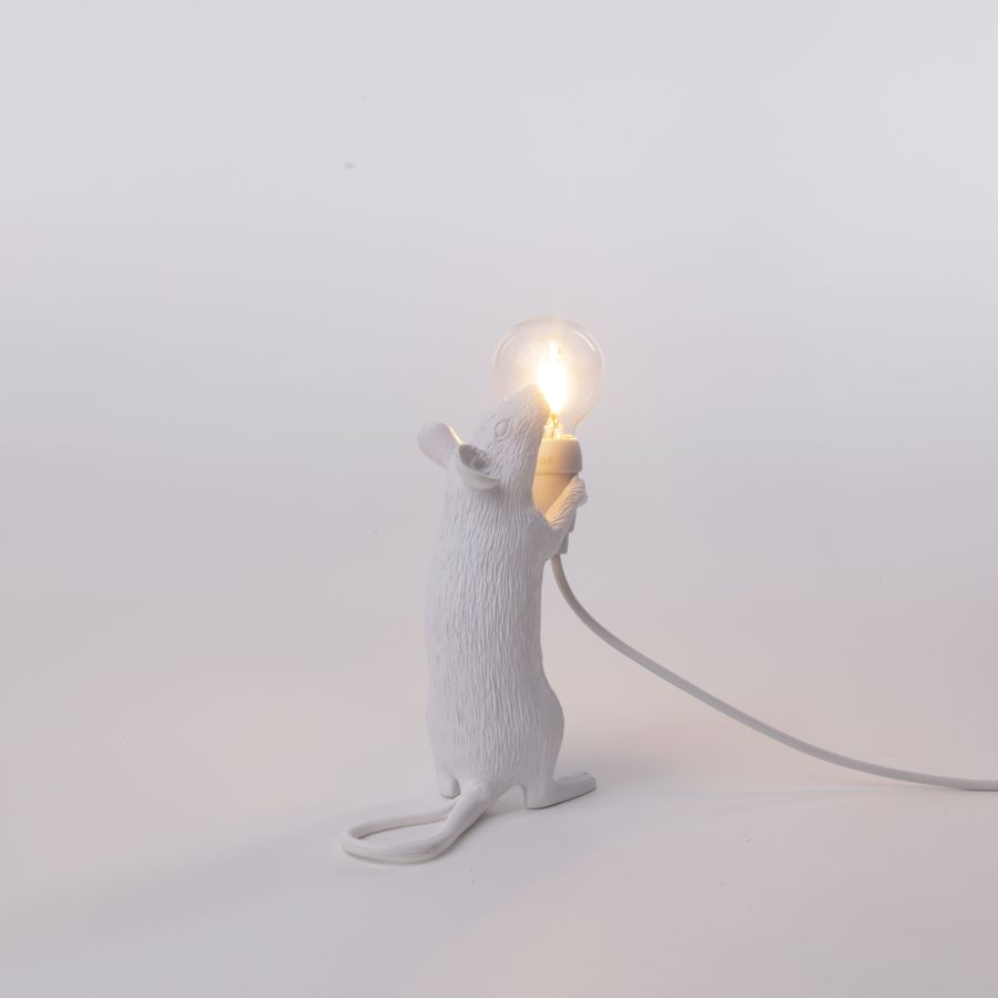 Resin Indoor Table Lamp Mouse Lamp Step by Seletti #White