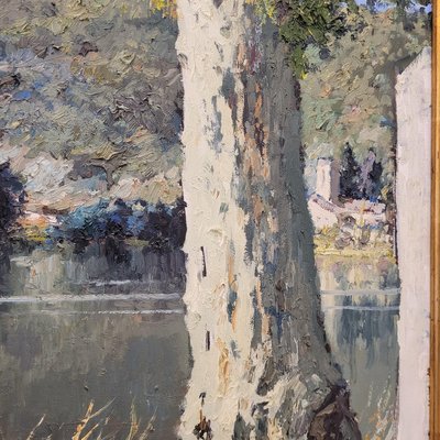 Juan de Palau, Lake of Bañolas, 1950s, Oil on Canvas-NUC-2024472