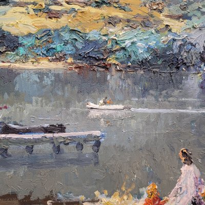 Juan de Palau, Lake of Bañolas, 1950s, Oil on Canvas-NUC-2024472