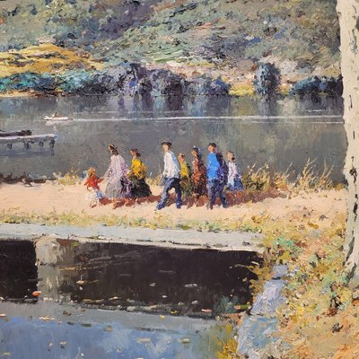 Juan de Palau, Lake of Bañolas, 1950s, Oil on Canvas-NUC-2024472