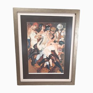 Juarez Machado, Brazilian Figurative Colored Lithograph, Framed-TCS-1328793