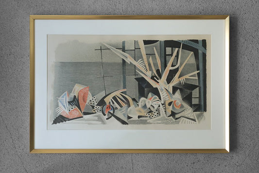 Jürgen Von Konow, Window View, Söndrum, Color Lithograph, 1958, Framed