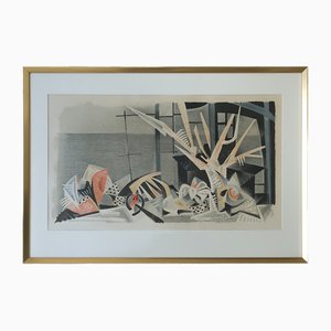 Jürgen Von Konow, Window View, Söndrum, Color Lithograph, 1958, Framed-ZAA-1706477