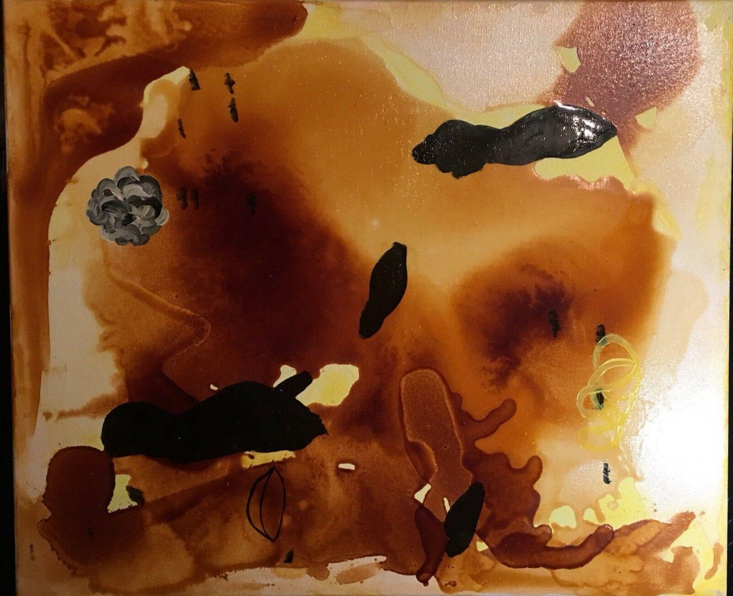 Jürgen Wolf, Composition in Brown Black, 1997, Acrylic