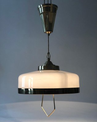 Jugendstil Adjustable Chandelier with White Opal Glass, 1923-BAF-763395