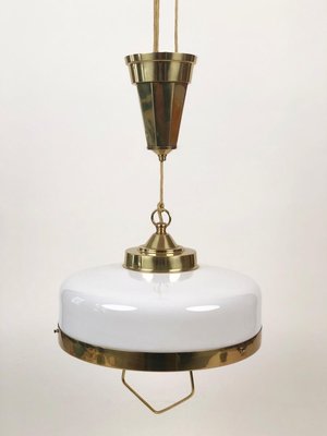 Jugendstil Adjustable Chandelier with White Opal Glass, 1923-BAF-763395