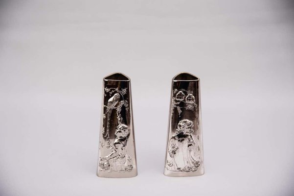 Jugendstil Alpaca Vases, 1908, Set of 2-SPD-1145807