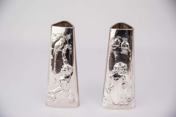 Jugendstil Alpaca Vases, 1908, Set of 2-SPD-1145807