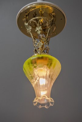 Jugendstil Ceiling Lamp with Original Glass Shade, Vienna, 1908-SPD-765272