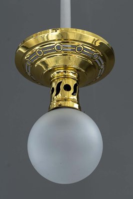 Jugendstil Ceiling Lamp with Original Opaline Glass Shade, 1900s-SPD-1085144