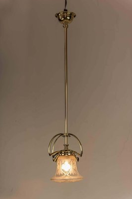 Jugendstil Pendant Lamp with Original Glass Shade, Circa 1908-SPD-899714