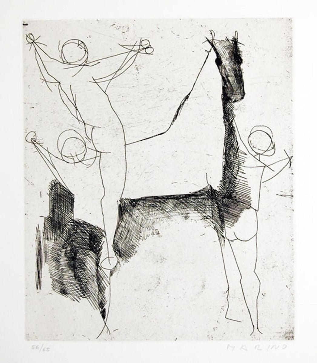 Jugglers X - Original Etching by Marino Marini - 1955 1955