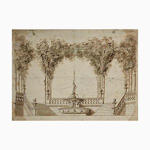 Jules Arsène Garnier, Neoclassic Garden Drawing, Late 19th Century-ZCI-1014333