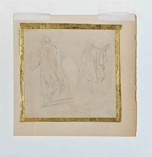 Jules David, Figures, Drawing on Paper, 19th Century