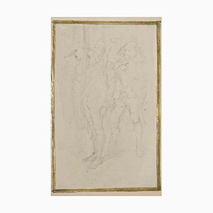 Jules David, Soldiers, Original Pencil Drawing, 19th Century-ZCI-1394351