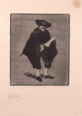 Jules Edmond Cuisinier, The Scholar, 1877, Etching-ZCI-1382467