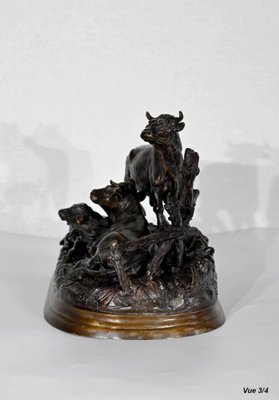 Jules Moigniez, Cows, Early 20th Century, Bronze-RVK-1441911