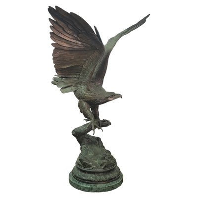 Jules Moigniez, Eagle Sculpture with Open Wings, 1980s, Bronze-TCS-1742838