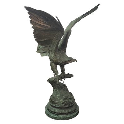 Jules Moigniez, Eagle Sculpture with Open Wings, 1980s, Bronze-TCS-1742838